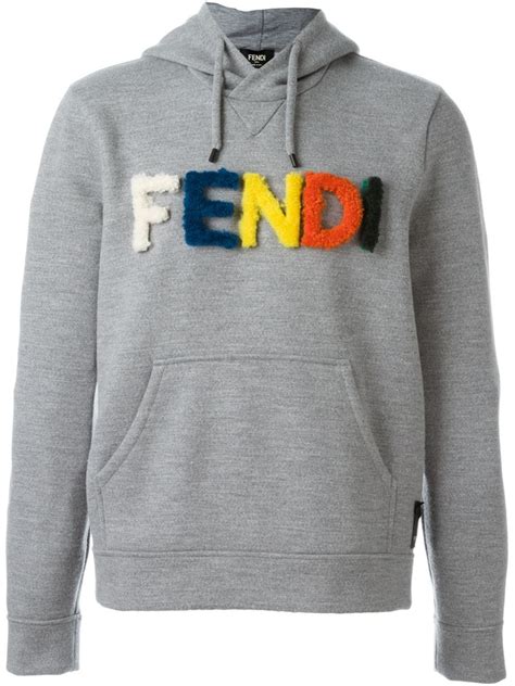 brown fendi hoodie|Fendi men's gray pullover hoodie.